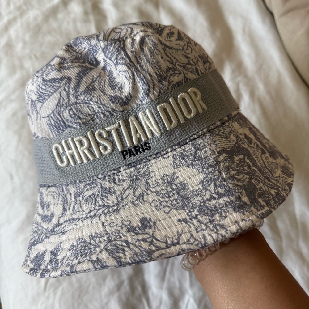 Dior Gray and Cream Bucket Hat